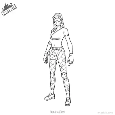 Free printable Diamond Diva 02 Coloring Page - Free PDF Printable Fortnite Coloring Sheets coloring page